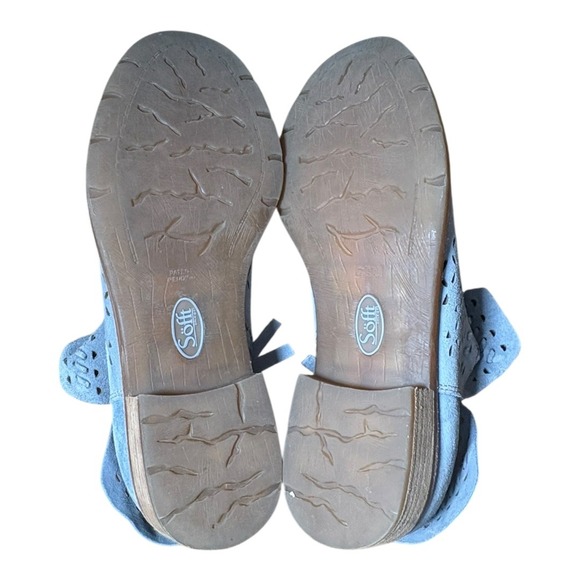 Sofft Bristow Lazer Cut Suede Ankle Boots sz 8 Chambray blue ! - Picture 6 of 7